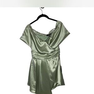 Lulu's Asymmetrical Satin Dress